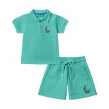 BOYS STAPLE POLO SET-SEAFOAM
