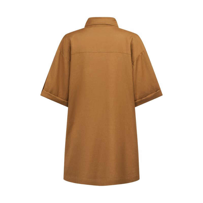 THE STROMBUS BLOUSE-SEPIA