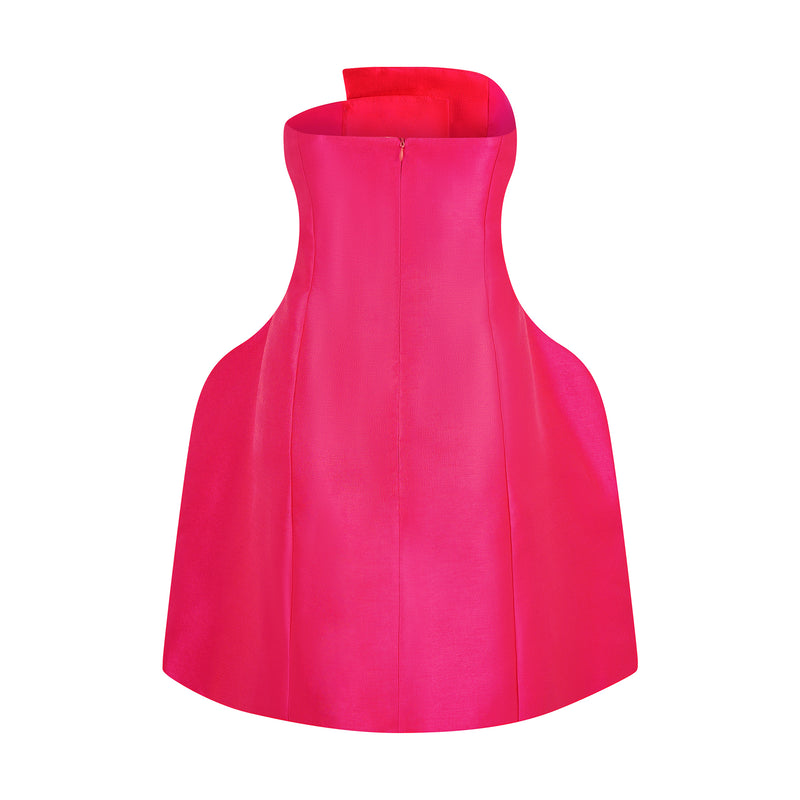 THE ALIGER STRAPLESS DRESS-FUCHSIA