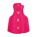 THE ALIGER STRAPLESS DRESS-FUCHSIA