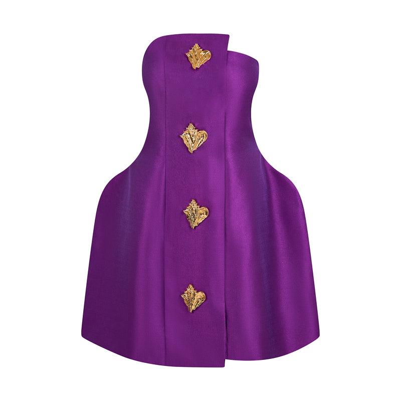 THE ALIGER STRAPLESS DRESS-AMETHYST