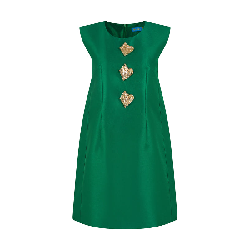 THE ALIGER SHIFT DRESS-EMERALD