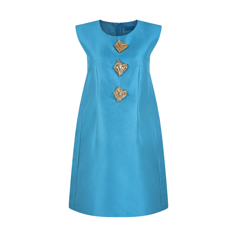 THE ALIGER SHIFT DRESS-ICE BLUE