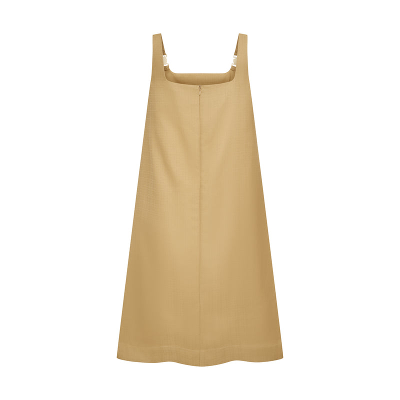 THE STROMBUS SHIFT DRESS-KHAKI