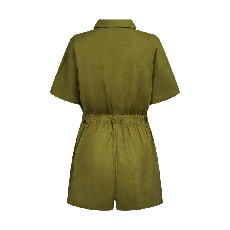 THE STROMBUS ROMPER-OLIVE