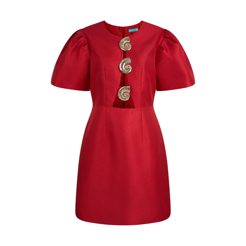 THE PHYLUM BABY DOLL DRESS-RED