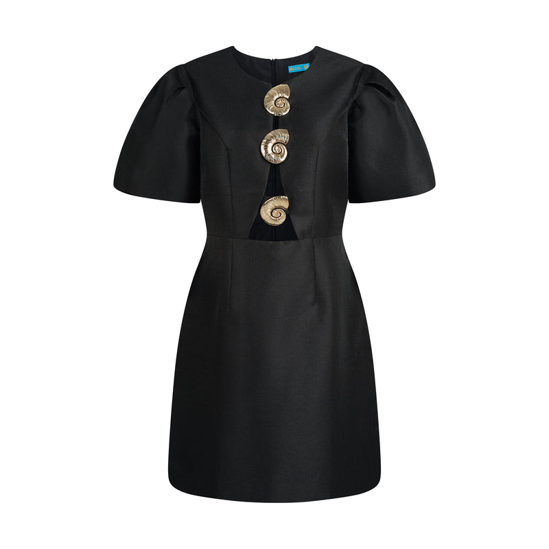 THE PHYLUM BABY DOLL DRESS-BLACK