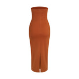 THE ECHINO BANDEAU DRESS-COCOA