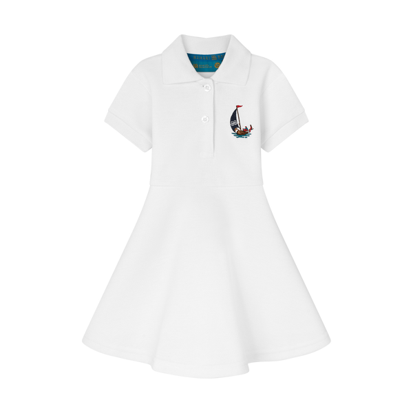GIRLS STAPLE DRESS-WHITE