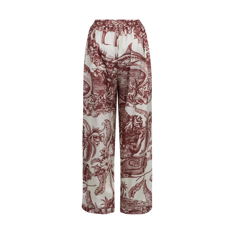 The Toile Heritage Pajamas-Burgundy