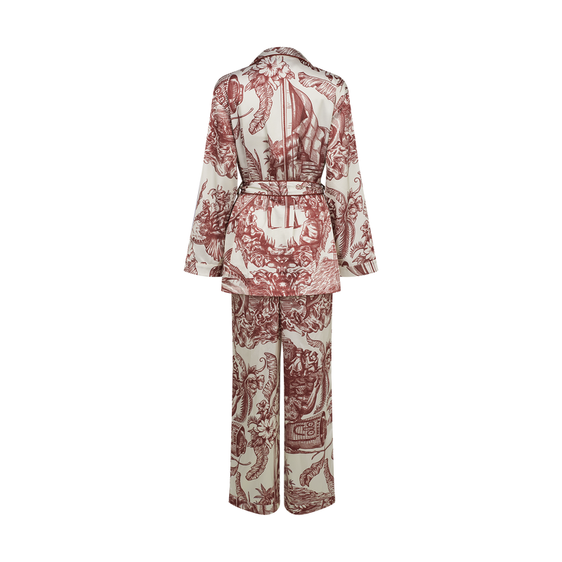 The Toile Heritage Pajamas-Burgundy