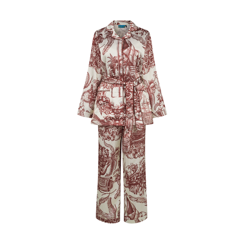 The Toile Heritage Pajamas-Burgundy