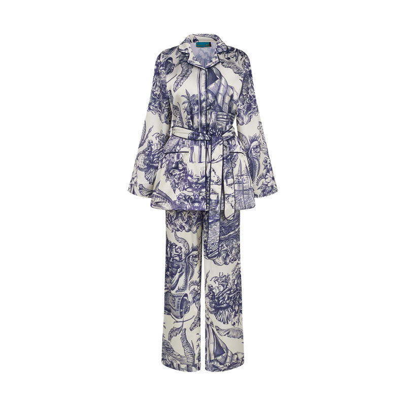 The Toile Heritage Pajamas-Navy